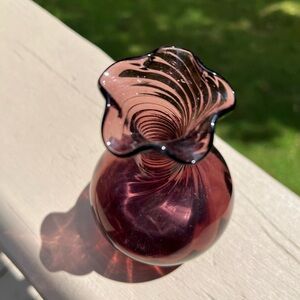 Elegant Vintage Amethyst Glass Vase